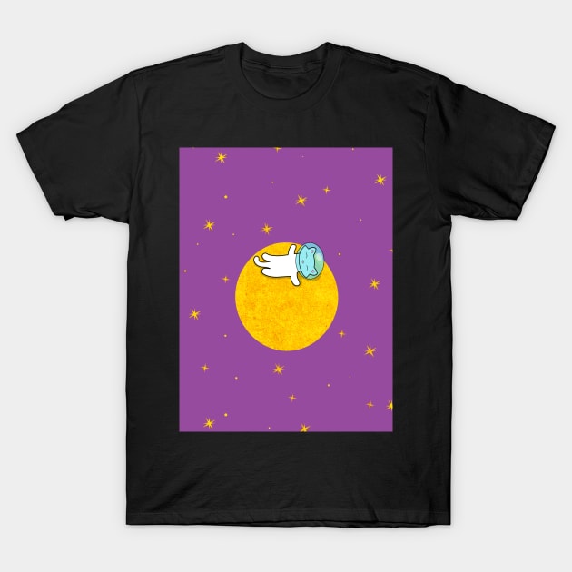 Peaceful Cat Resting In Space T-Shirt by Purrfect